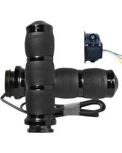 Avon Velvet Air Cushioned Black Anodized Heated Hand Grips for Harley TBW