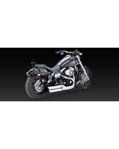 Vance & Hines Chrome Twin Slash Slip On Mufflers Harley Dyna FXDF FXDWG 08-16