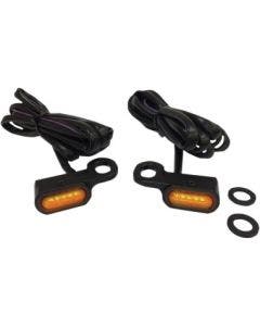 Drag 2040-2130 Black Amber Lens LED Handlebar Marker Lights 09-17 Harley FL VROD 2040-2130 20402130