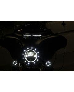 Custom Dynamics White Forward Facing LED Light Kit for Harley Fairing Vent Trim 14-20