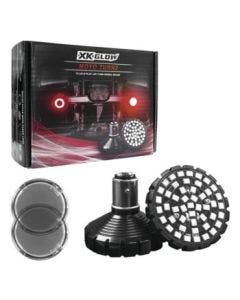 XK Glow Smoke Red LED Turn Signal Indicator Lens Kit Harley Bullet 1157