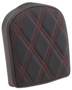 Drag 7" Sissy Bar Pad Red Double Diamond Vinyl Harley & Custom 0822-0444
