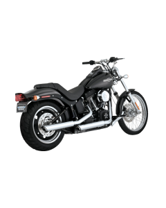 Vance & Hines 3" Round Twin Slash Slip-On Chrome Mufflers 4 Harley 07-09 FXST/B/C FLSTC FXCW/C
