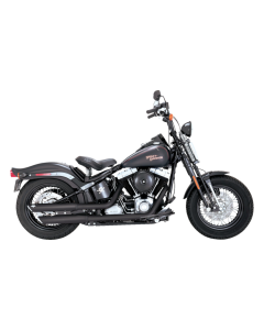 Vance & Hines 3" Round Twin Slash Slip-On Black Mufflers 4 Harley 07-09 FLSTN/FLSTSB