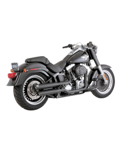 Vance & Hines 3" Round Twin Slash Slip-On Black Mufflers 4 Harley 07-09 FLSTF/B FXSTD