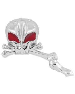 Biker's Choice 18-434 Chrome Skull Mirror with Black Eyes Pair 65-19 Harley 