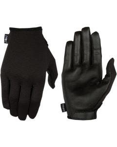 Thrashin Supply Company Black Stealth Leather Motorcycle Gloves