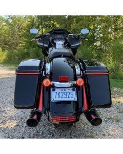 Custom Dynamics Black Red Lens LED Fender Fillerz Fascia Panel Harley 10-13