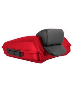 Hogworkz Wicked Red Razor Tour Pack Slim Backrest Black Hardware for Harley® FLH '97-'24