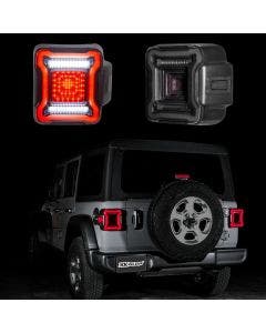 XK Glow LED Smoked Lens Taillight Kit Brake Turn Reverse For Jeep Wrangler 18-Up