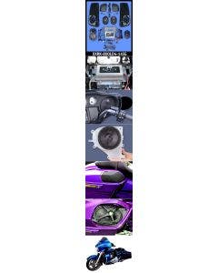 J&M Rokker XXR Extreme 800w 4-Speaker w/ Lids & Amp Kit 14-20 Harley FLHX