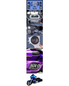 J&M Rokker XXR Extreme 800w 4-Speaker & Amp Install Kit 14-20 Harley FLHX