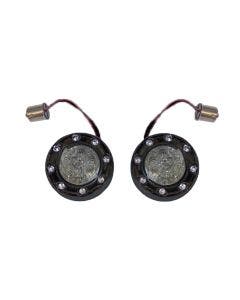 Custom Dynamics PRObeam Black Bullet Ringz 1156 Rear LED Turn Signals Smoke Lens