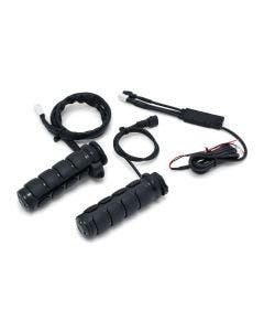 Kuryakyn 6473 Black Heated ISO Handlebar Grips Harley Dual Cable Throttle 96-20