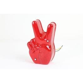 V-Twin 33-1675 Peace Sign Tail Lamp Brake Light LED Red 12V Harley Metric  Custom
