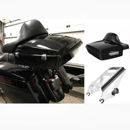 Hogworkz Vivid Black Chrome Hardware Chopped TourPak w/ Full