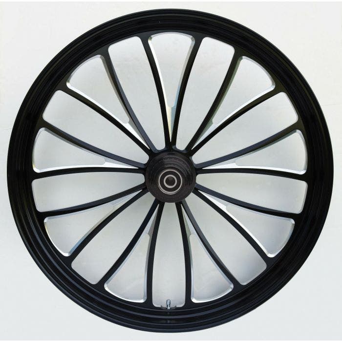 Black Billet Single-Disc Narrow Glide Hub for Ultima 21" CNC Aluminum Wheels 
