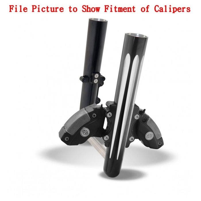 Arlen Ness Hot Fork Legs Dual Caliper Single Side Deep Cut Black Harley  08-13 06-533