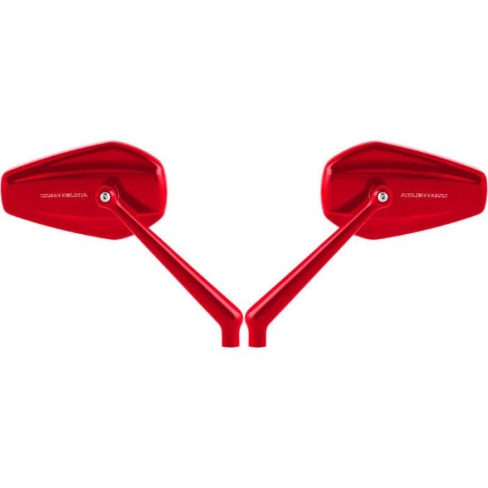 Arlen Ness Mini Stocker Right & Left Red Mirrors Screw-In Universal & Harley
