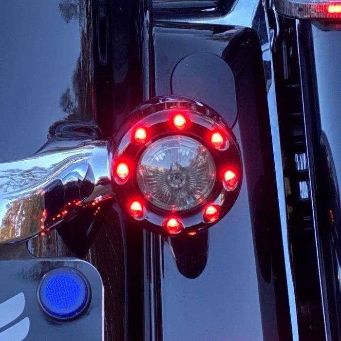 Custom Dynamics Black Bullet Ringz Amber LED Turn Signals 1157 Smoke Lens | Custom Dynamics