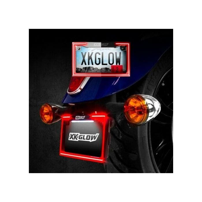 Motorcycle license plate frame with led brake light sale