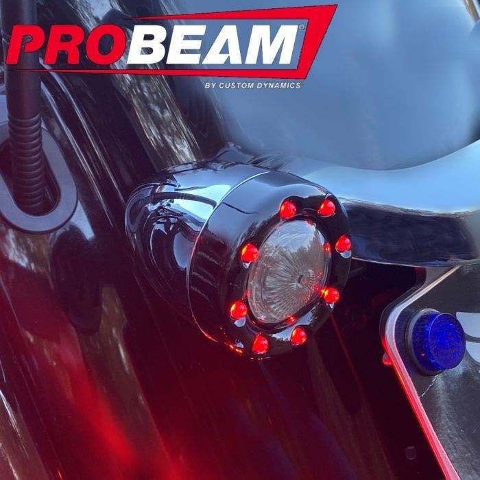 Custom Dynamics Black Bullet Ringz Amber LED Turn Signals 1157 Smoke Lens | Custom Dynamics