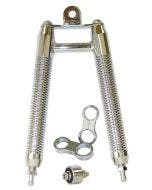 Chrome Finned Billet Oil Cooler w/ Clamps Harley Big Twin 1 1/4 Frame Tubes