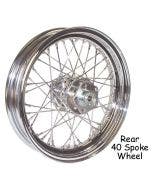 V Factor 16x3" 40 Spoke Rear Wheel For Harley Sportster Dyna Softail 79-99
