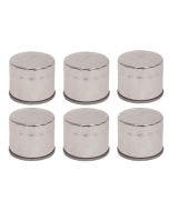Mid-USA 87172 (x6) Chrome Oil Filter 99-Earlier Big Twin 5 Speed OEM 63796-77T