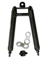 Black Finned Billet Oil Cooler w/ Clamps Harley Big Twin 1 1/4 Frame Tubes