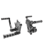 Black Billet Forward Control Foot Peg Kit 3/4" Harley Big Twin 4 Speed Softail 36-99