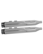 Power House Chrome 4" Slip-On Mufflers Black Step Down Tip Harley M8 17-Up