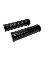 Pro-One 500560B Black Billet Aluminum Ball-Milled Grips Pair 1" Handlebar Harley