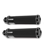 Arlen Ness Beveled Black Fusion Male Mount Foot Pegs for Harley or Metric