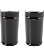 Arlen Ness Smooth Black Fork Boots Sliders Cow Bells Standard Length 4 Harley 14-up