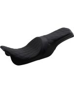 Drag Forward Positioned Predator 2-Up Seat Black Diamond Harley FLH/T 08-Up