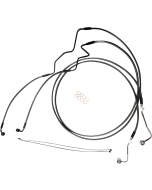 Magnum Designer +2" Front Lower Dual Disc ABS Brake Line Kit Black Harley 14-Up