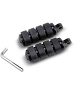 Drag Specialties Black Rubber Soft-Ride Male Mount Motorcycle Foot Pegs Pair