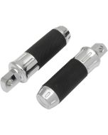 Drag Chrome Billet Custom Male Mount Footpegs Foot Pegs w/ Rubber Pair Harley 