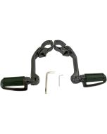 Rivco MV125MB Matte Black Slotted Highway Pegs w/ Mounts 1-1/4" Bars Harley