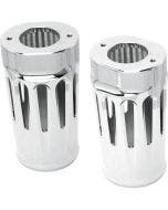 Arlen Ness Deep Cut Chrome Fork Boots Sliders Cow Bells Standard for Harley 14-up