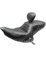 Mustang 79664WT Black Concho / Diamond Heated 2-Up Seat Indian Roadmaster 16-Up