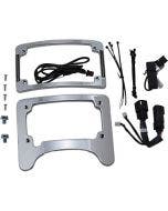 Custom Dynamics Chrome Tag Plate Frame w/ LED Light Signals 14-Up Harley Touring