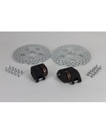 V-Twin 23-1214 Black Front Dual Disc Caliper & 10" Disc Kit 73-83 Harley FX XL