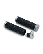 Kuryakyn 6676 Silver Dillinger Grips EPDM Aluminum Universal 1" Handlebars Fit