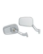 Kuryakyn 6654 Silver Dillinger Mirrors 3.5" x 5.5" Harley Davidson Universal