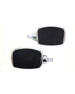 V-Twin 27-0482 Chrome 3" Mini Driver Footboard Set Softail Dyna 86-Up 50500139 