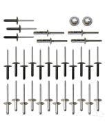 RHOX RIV-023 Complete Body Rivet Fastener Kit for 1996-Up EZGO TXT Golf Cart