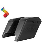 Hogworkz Color Choice 4" Stretched Dual Saddlebags w/ Lids Harley '14-'19 FLH