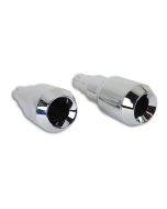 Chrome Grenade Slip-On Muffler Exhaust Set 1.75" Inlet Harley & Custom Chopper 